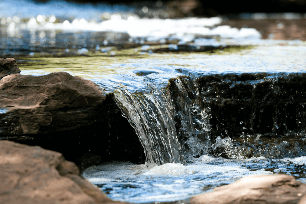 Water rapids close up