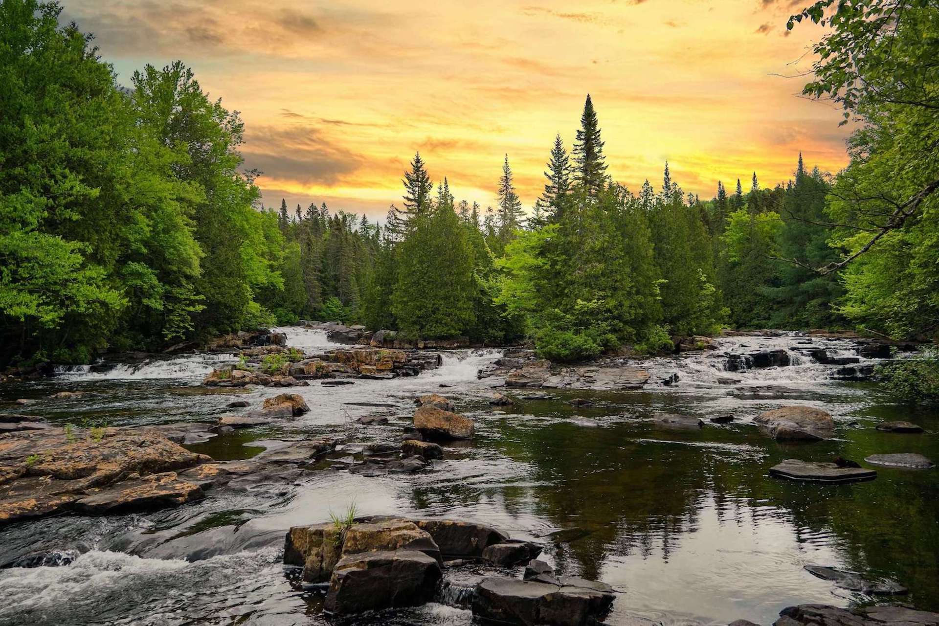 River and sunset