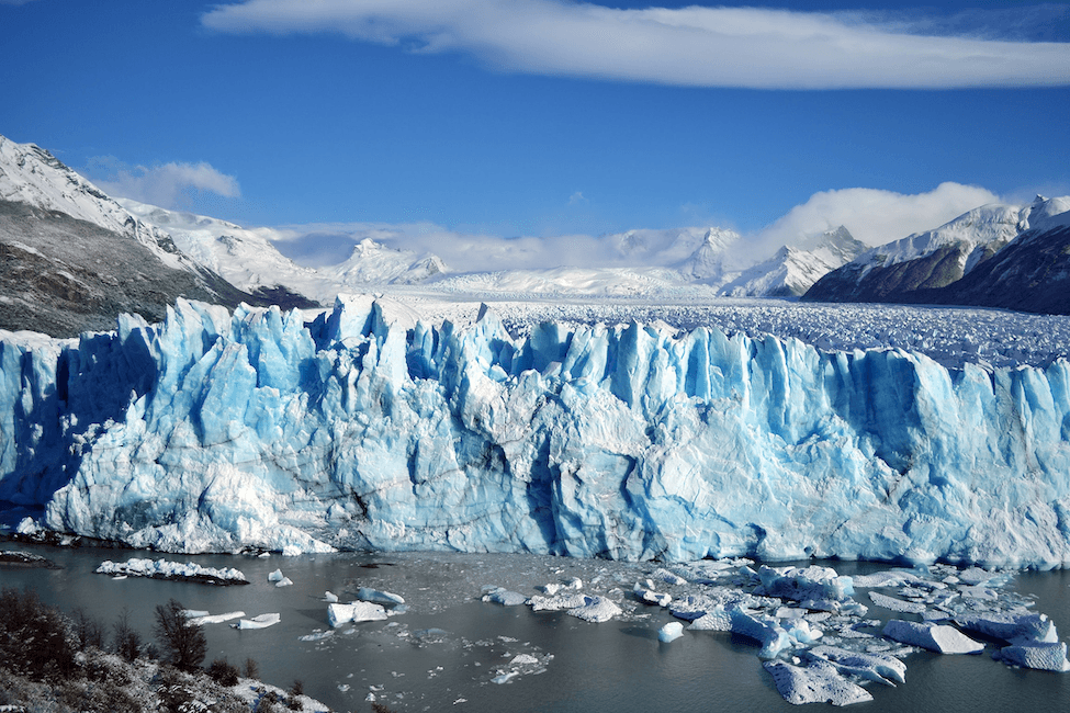 glacier and lake